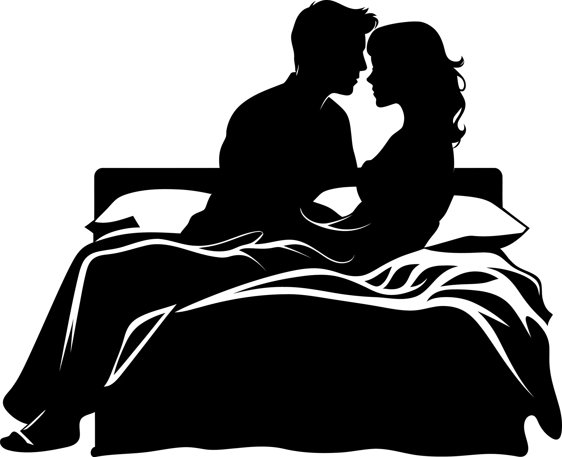 Silhouette eines Paares im Bett | Escort Hamburg